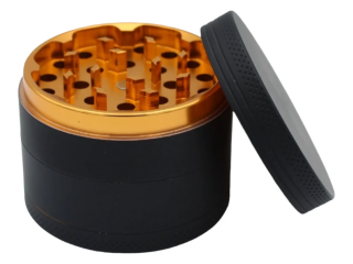 2_5 Inch Herb Grinder Matte Black and Gold Aluminum Weed - Etsy